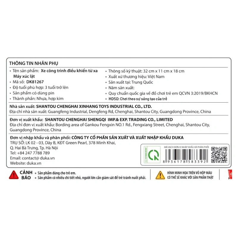 Đồ chơi xe công trình điều khiển từ xa - máy xúc lật WINKA DK81267 6