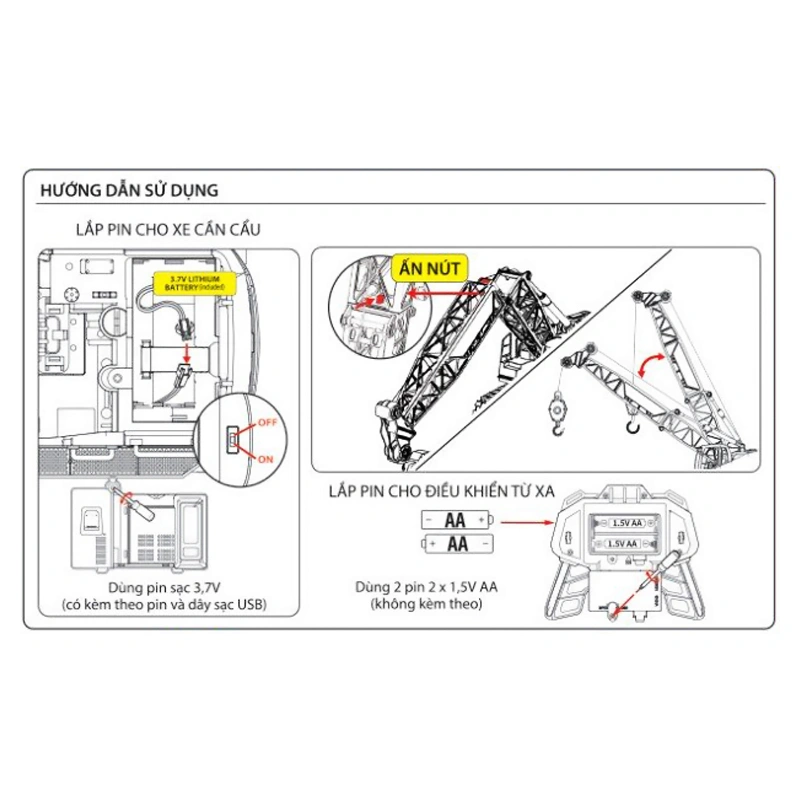 Đồ chơi xe công trình điều khiển từ xa - xe cần cẩu WINKA DK81269 6