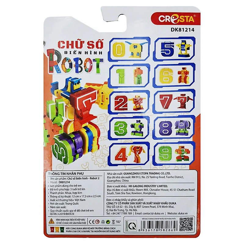 Đồ chơi chữ số biến hình robot 2 CRESTA DK81214 3
