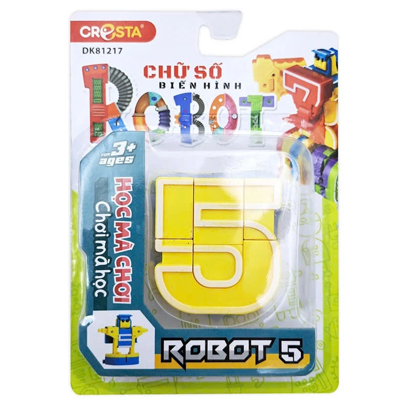 Đồ chơi chữ số biến hình robot 5 CRESTA DK81217 2