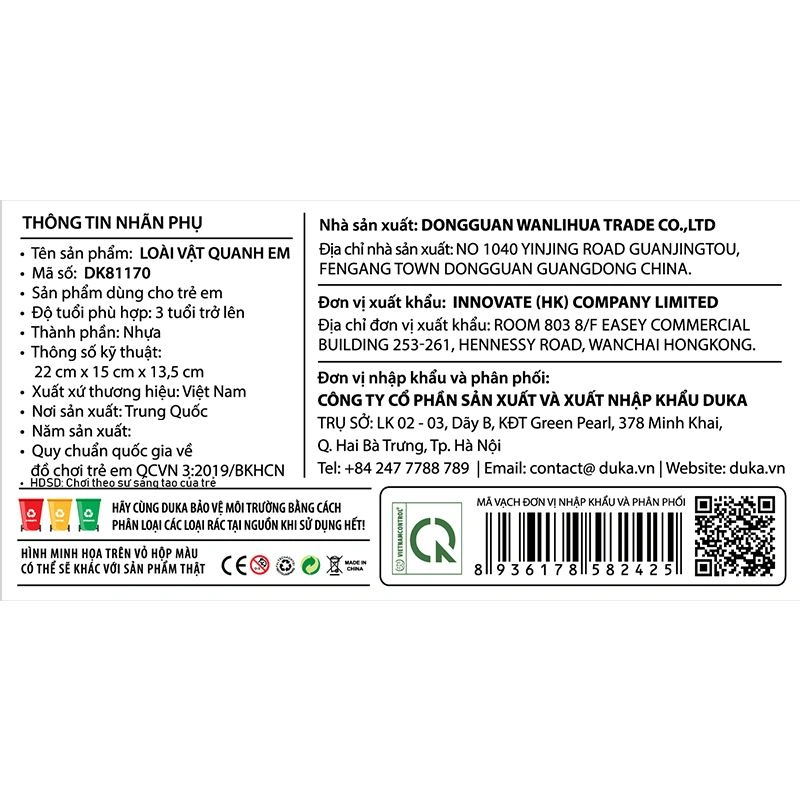 Đồ chơi loài vật quanh em 40 con vật và phụ kiện CRESTA DK81170 5