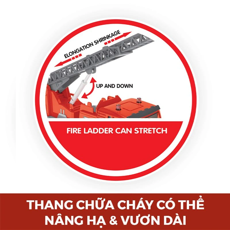 Đồ chơi xe cứu hỏa mô hình có đèn và âm thanh Vecto VT11K 2