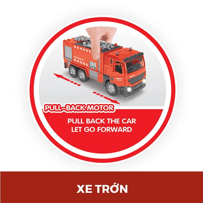Đồ chơi xe cứu hỏa mô hình có đèn và âm thanh Vecto VT11K 4