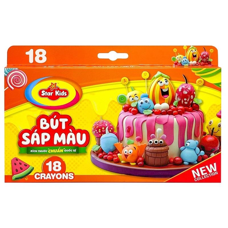 Đồ chơi bút sáp 18 màu Star Kids K-CR18/3 - Màu ngẫu nhiên 6