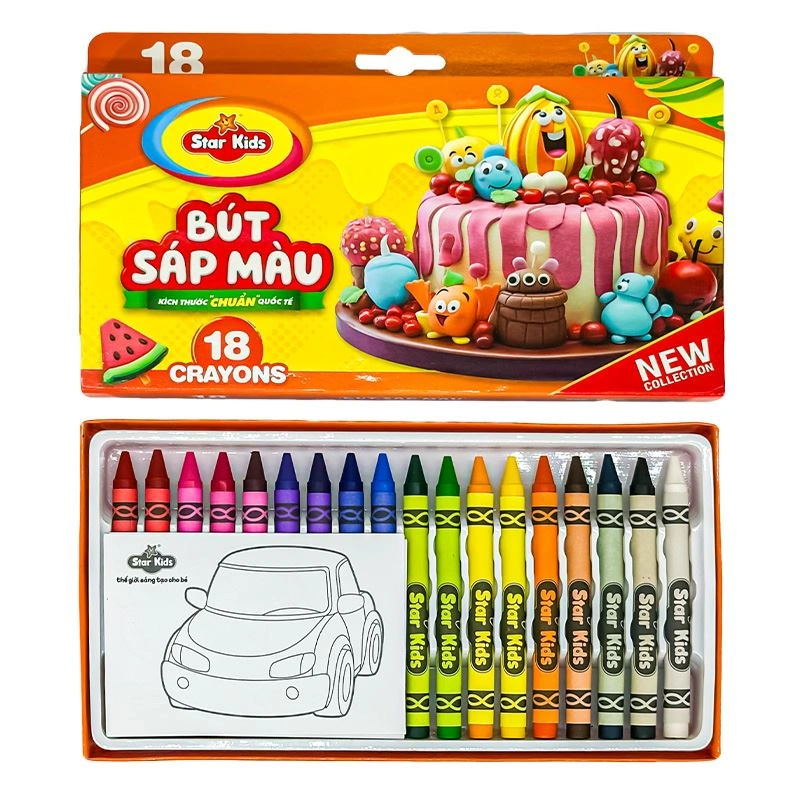 Đồ chơi bút sáp 18 màu Star Kids K-CR18/3 - Màu ngẫu nhiên 7
