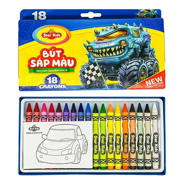 Đồ chơi bút sáp 18 màu Star Kids K-CR18/3 - Màu ngẫu nhiên 1