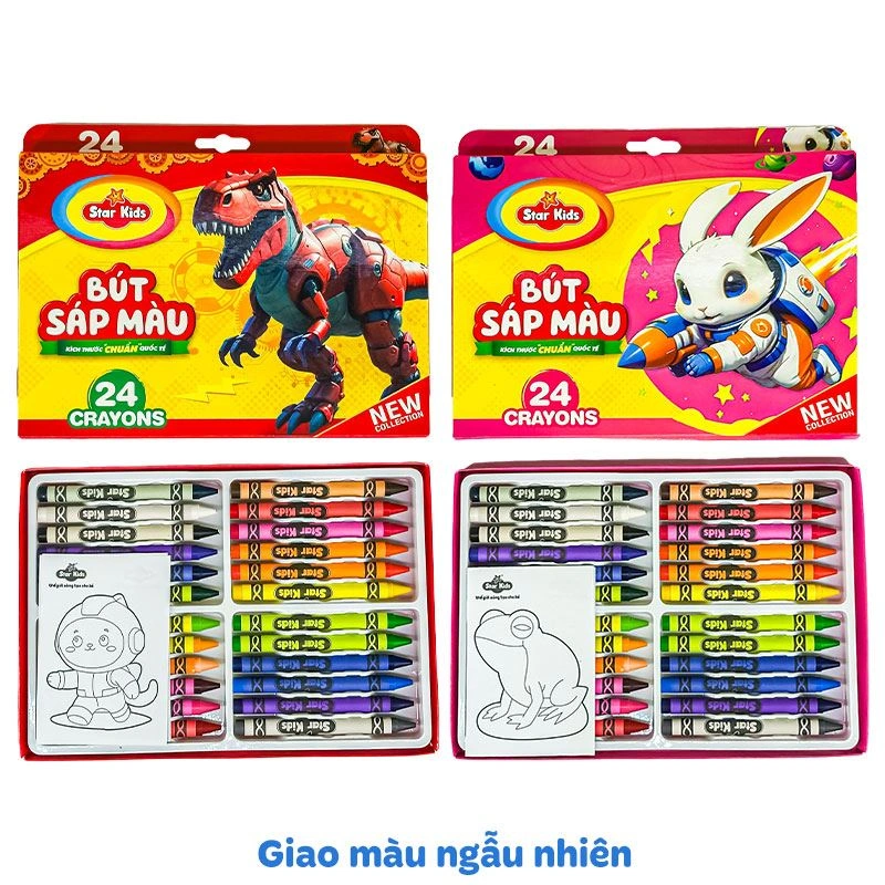 Đồ chơi bút sáp 24 màu Star Kids K-CR24/3 - Màu ngẫu nhiên 2
