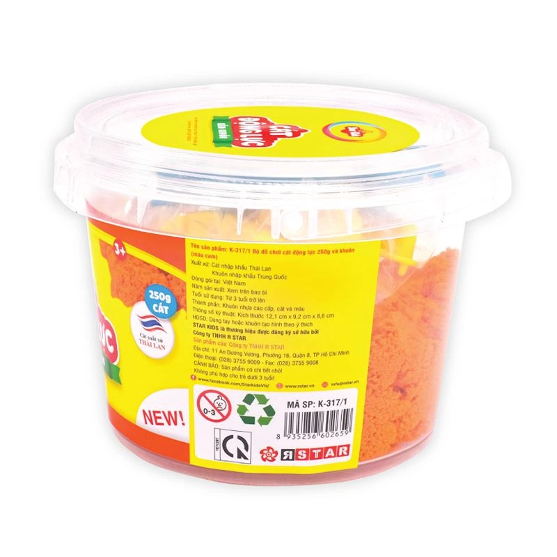 Đồ chơi cát động lực 250g và khuôn Star Kids K-317/1 - Màu cam 3