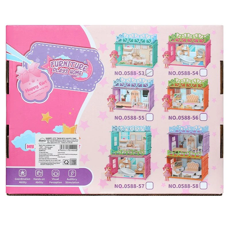Đồ chơi ngôi nhà búp bê không gian phòng ngủ HappyTime 0588-55 31