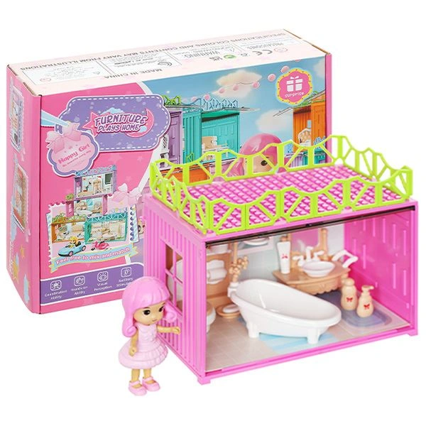 Đồ chơi ngôi nhà búp bê không gian phòng tắm HappyTime 0588-54 1
