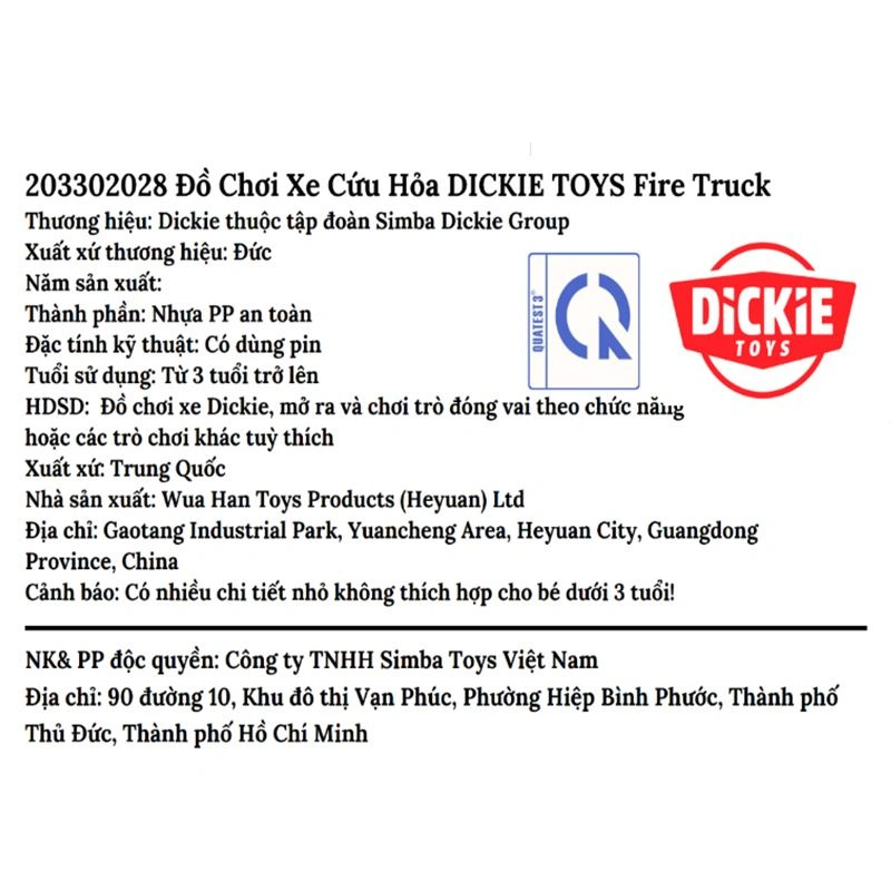 Đồ chơi xe cứu hỏa Dickie Toys 203302028 9