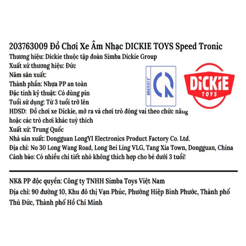 Đồ chơi xe đua địa hình âm nhạc Dickie Toys 203763009 8