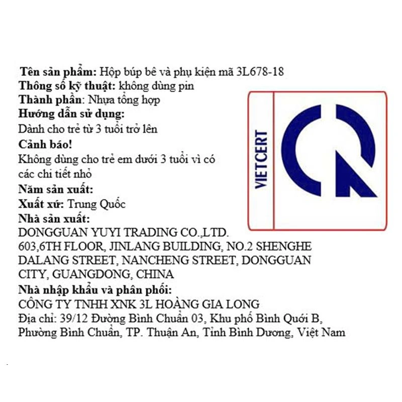 Đồ chơi búp bê và phụ kiện 3L 3L678-18 11