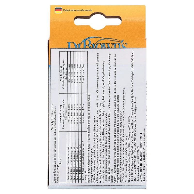 Bộ 2 núm ti Dr.Brown's cổ rộng size 4 (từ 9 tháng) - Giao ngẫu nhiên 12