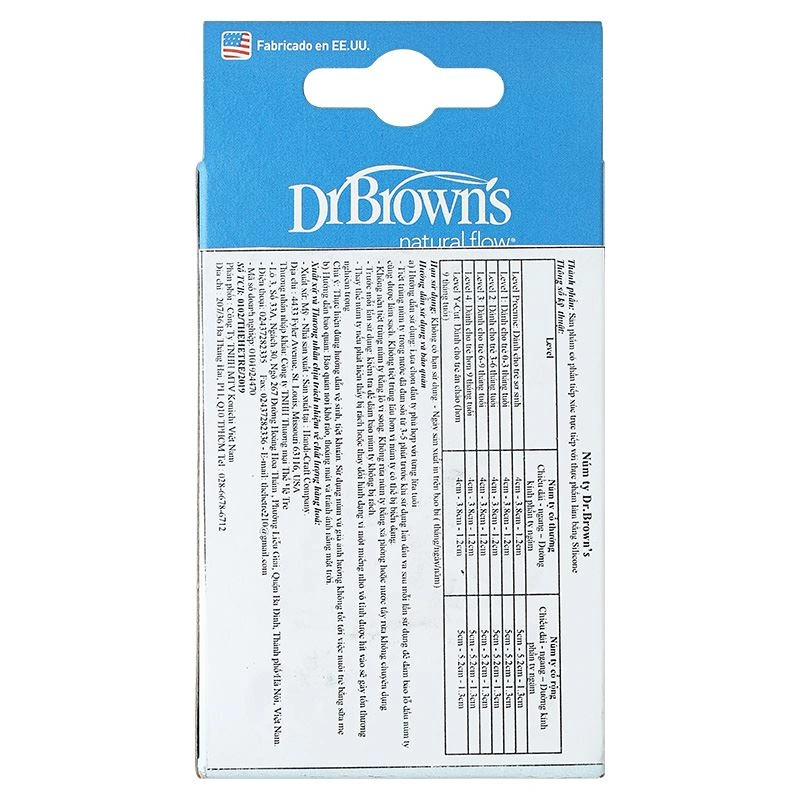 Bộ 2 núm ti Dr.Brown's cổ hẹp size 4 (từ 9 tháng) - Giao ngẫu nhiên 4