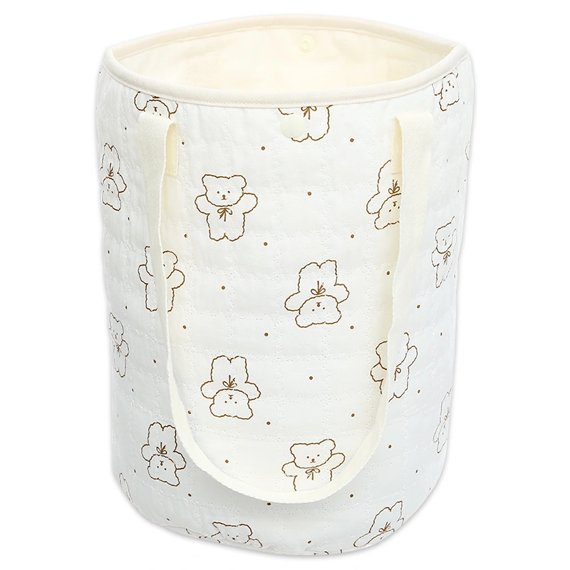 Túi bỉm sữa Bessla 1 ngăn gấu nơ chấm bi 2