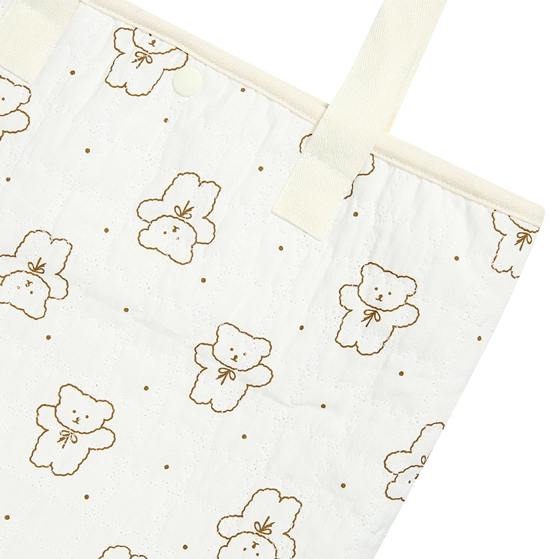 Túi bỉm sữa Bessla 1 ngăn gấu nơ chấm bi 4