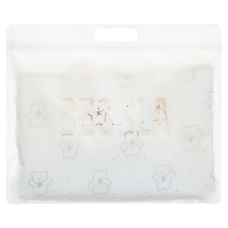 Túi bỉm sữa Bessla 1 ngăn gấu nơ chấm bi 8