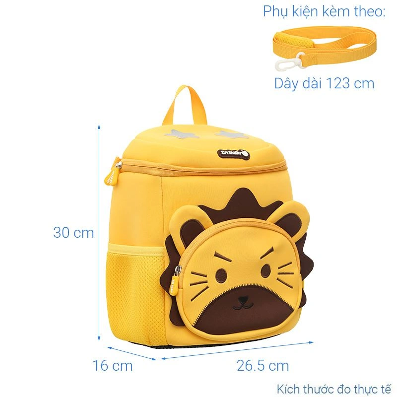 Balo cho bé mẫu giáo 3L sư tử 5829A vàng 9
