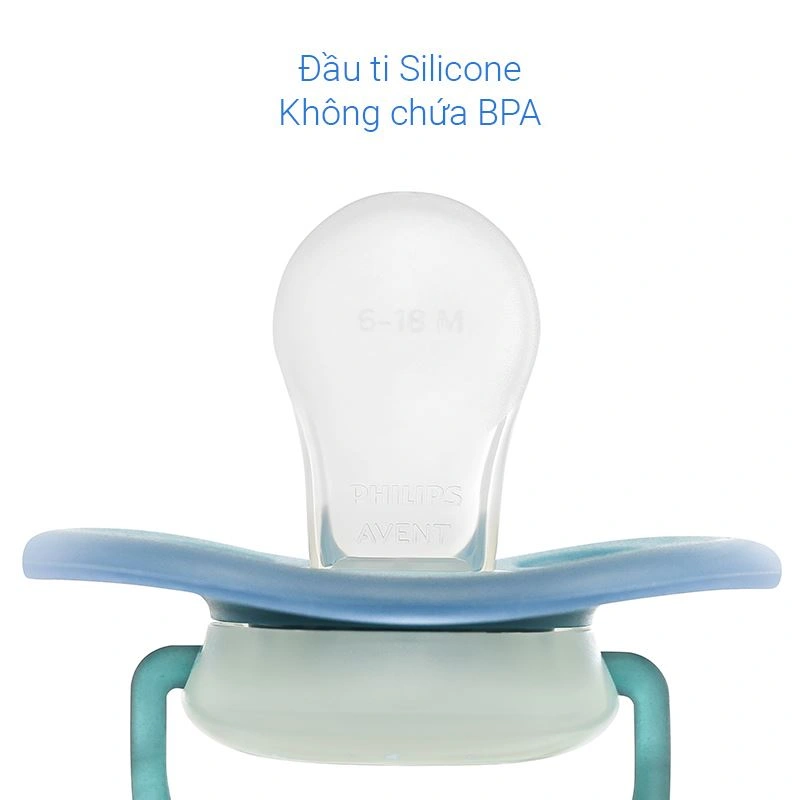 Bộ 2 ti ngậm Philips Avent dạ quang SCF376/19 (0 - 6 tháng) - Hình bướm và chữ 27