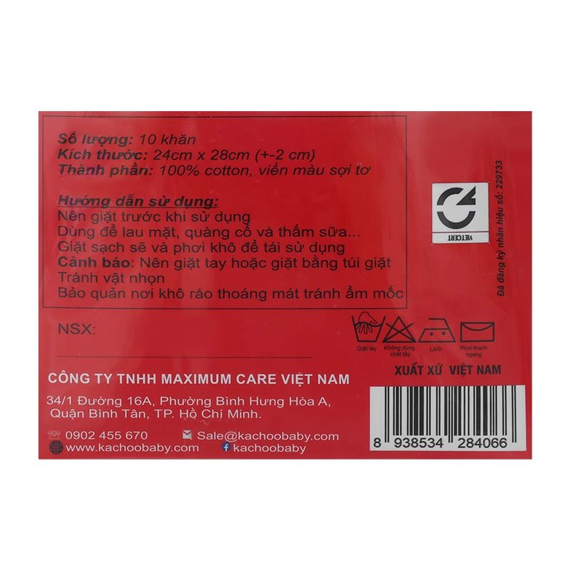 Combo 2 gói khăn sữa cotton KACHOOBABY 4 lớp 24x28 cm - Màu ngẫu nhiên 10