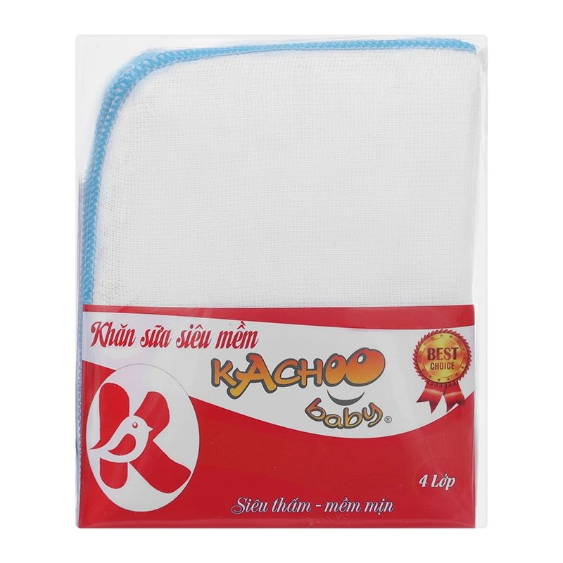 Combo 2 gói khăn sữa cotton KACHOOBABY 4 lớp 24x28 cm - Màu ngẫu nhiên 8