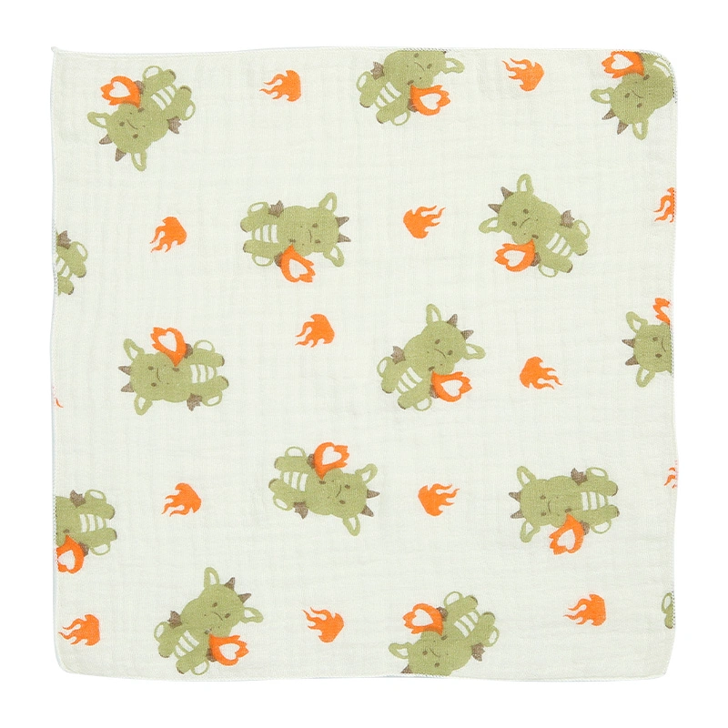 Set 5 cái khăn sữa muslin Bessla 2 lớp 20x20 cm - Rồng xanh 2