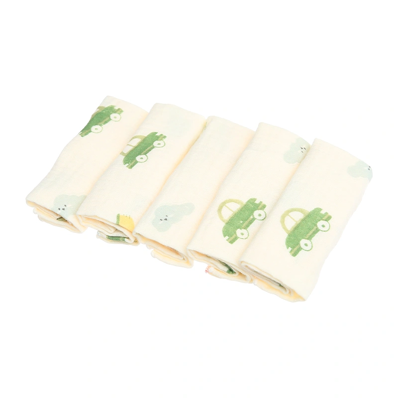 Set 5 cái khăn sữa muslin Bessla 2 lớp 20x20 cm - Rồng xanh 13