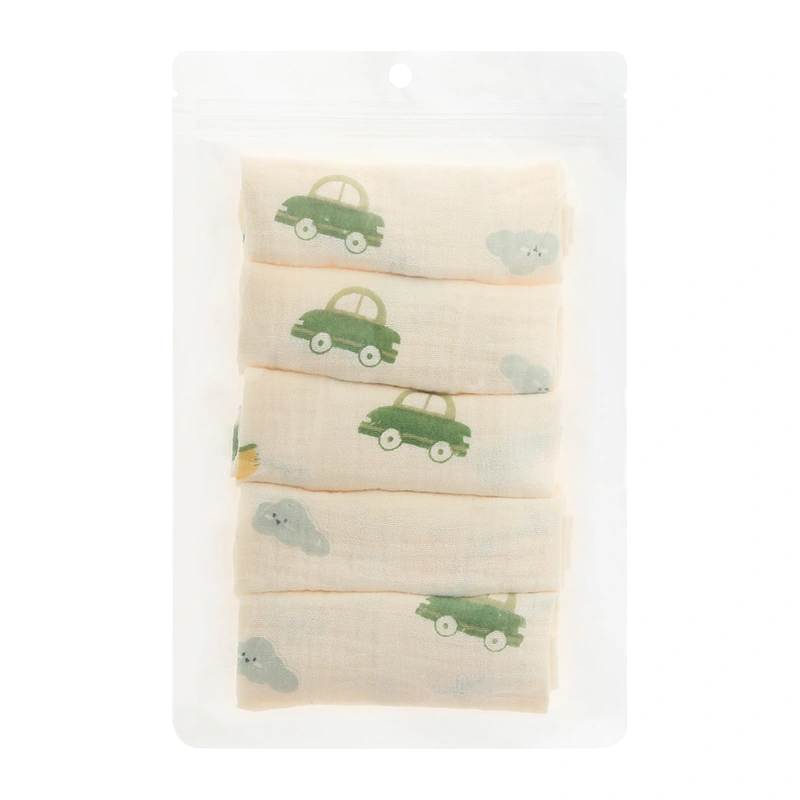 Set 5 cái khăn sữa muslin Bessla 2 lớp 20x20 cm - Rồng xanh 14