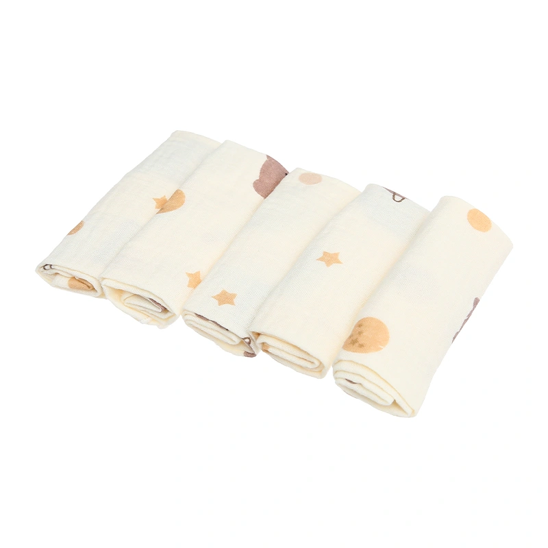 Set 5 cái khăn sữa muslin Bessla 2 lớp 20x20 cm - Rồng xanh 20