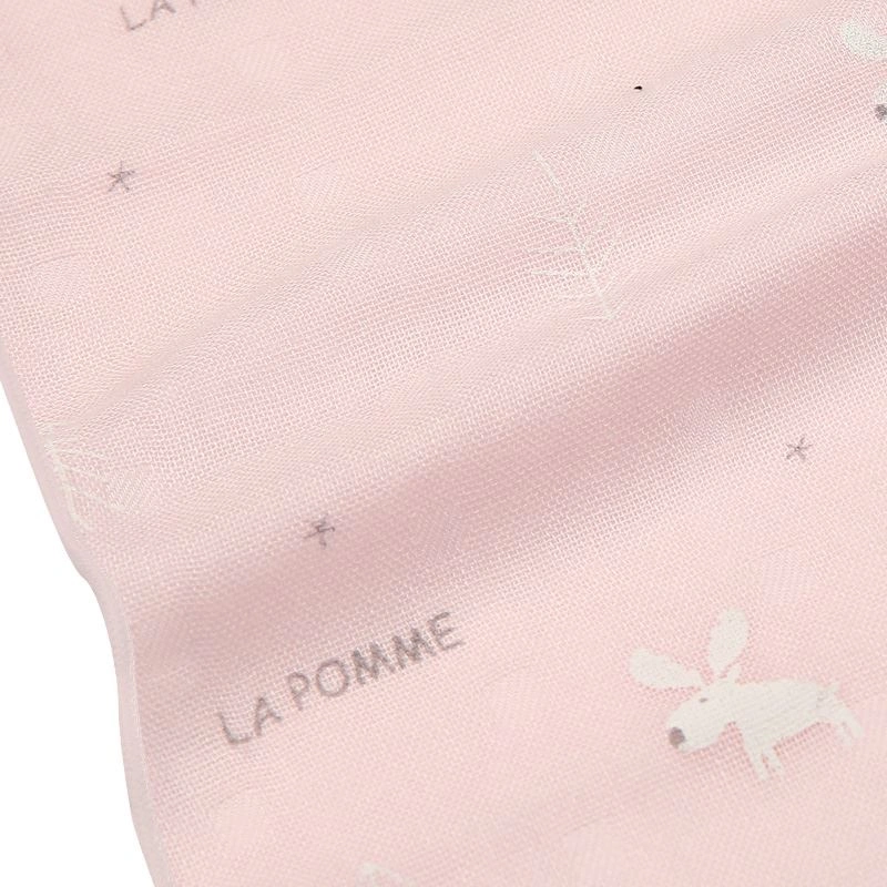 Set 5 cái khăn sữa sợi tre La Pomme 3 lớp 30x30 cm - Hươu hồng 5