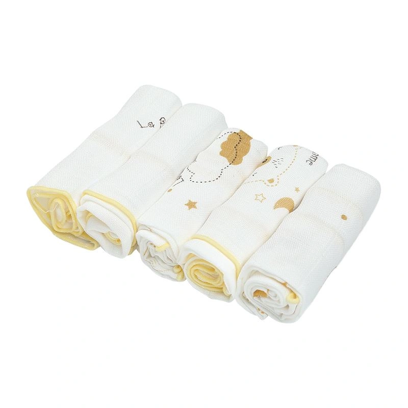Set 5 cái khăn sữa sợi tre La Pomme 3 lớp 30x30 cm - Cá heo trắng 34