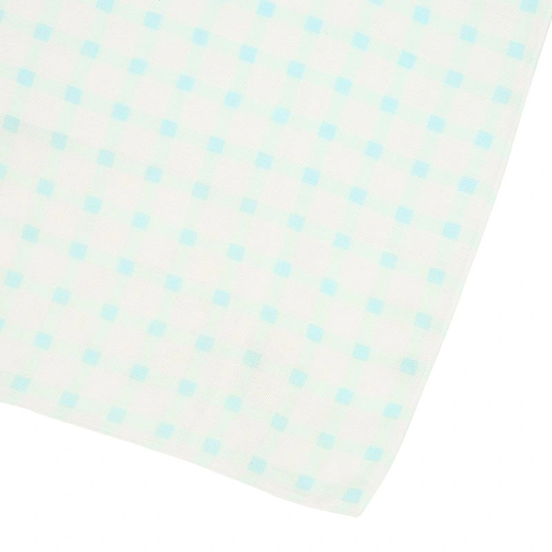 Set 2 cái khăn sữa sợi tre La Pomme 3 lớp 75x75 cm - Kẻ trắng xanh 5