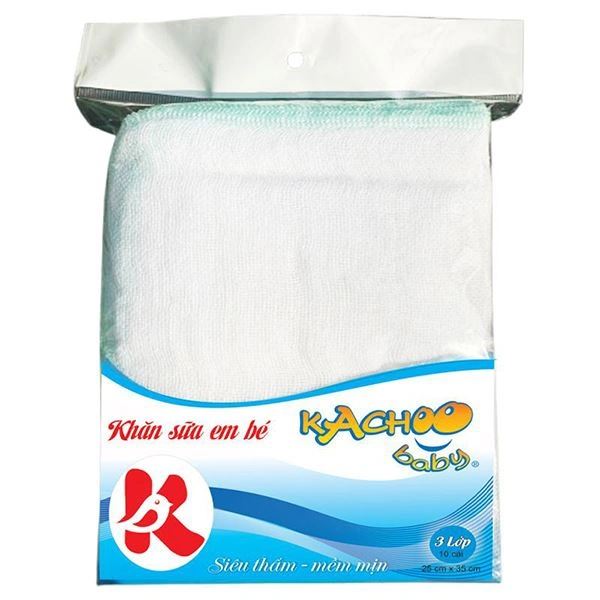 Set 10 khăn sữa KACHOOBABY cotton màu ngẫu nhiên
