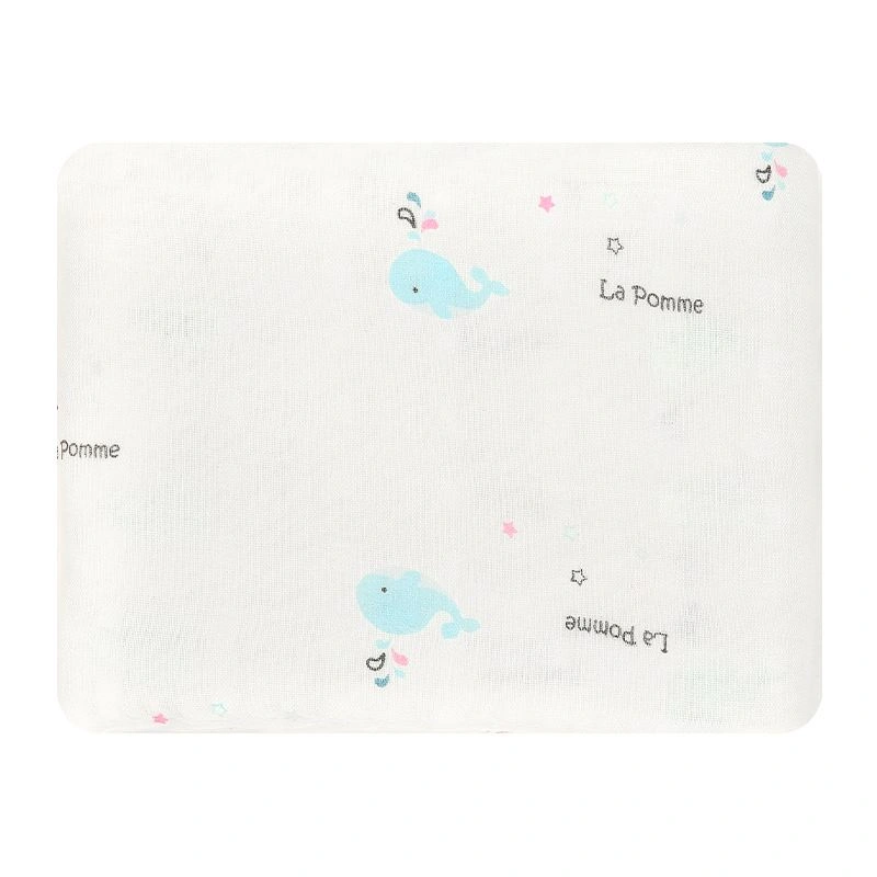 Khăn tắm sợi tre La Pomme 3 lớp 120x120 cm - Cá heo 2