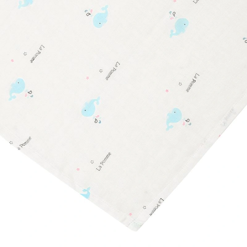 Khăn tắm sợi tre La Pomme 3 lớp 120x120 cm - Cá heo 6