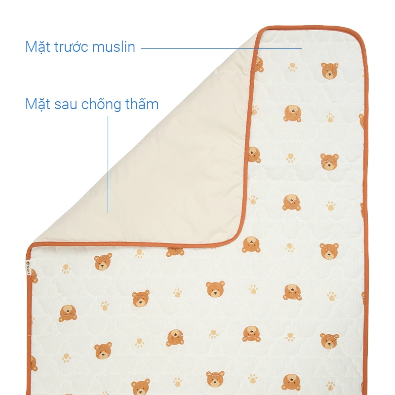 Tấm lót chống thấm Bessla 57x80 cm - Gấu nâu 3
