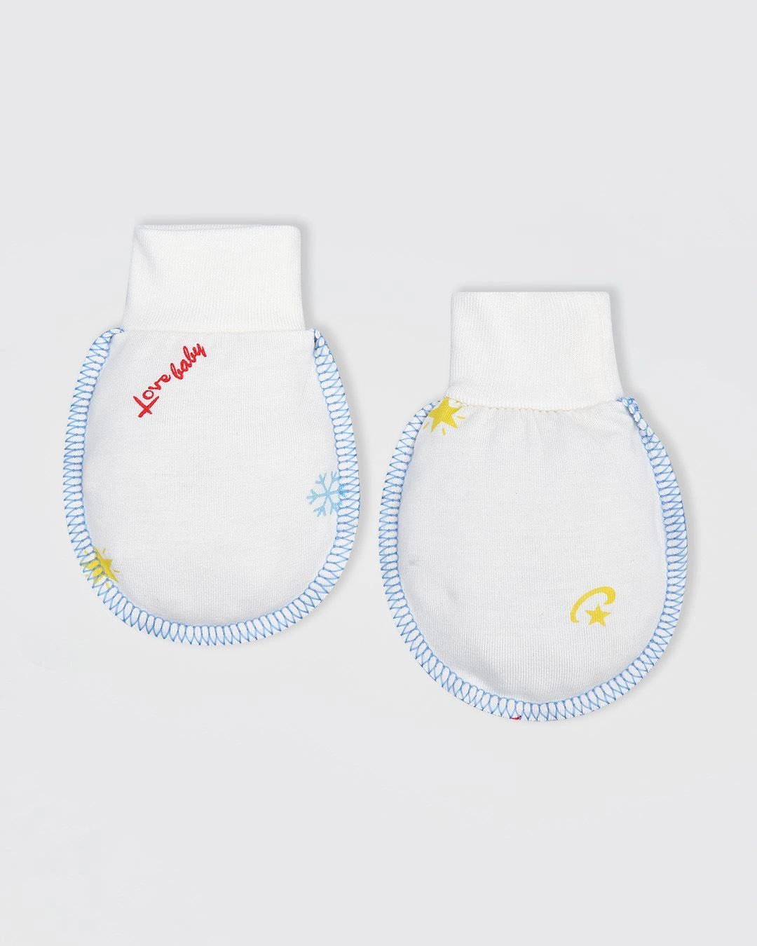 Set nón, bao tay bao chân in love baby IQ Baby màu trắng (0 - 3 tháng) 4