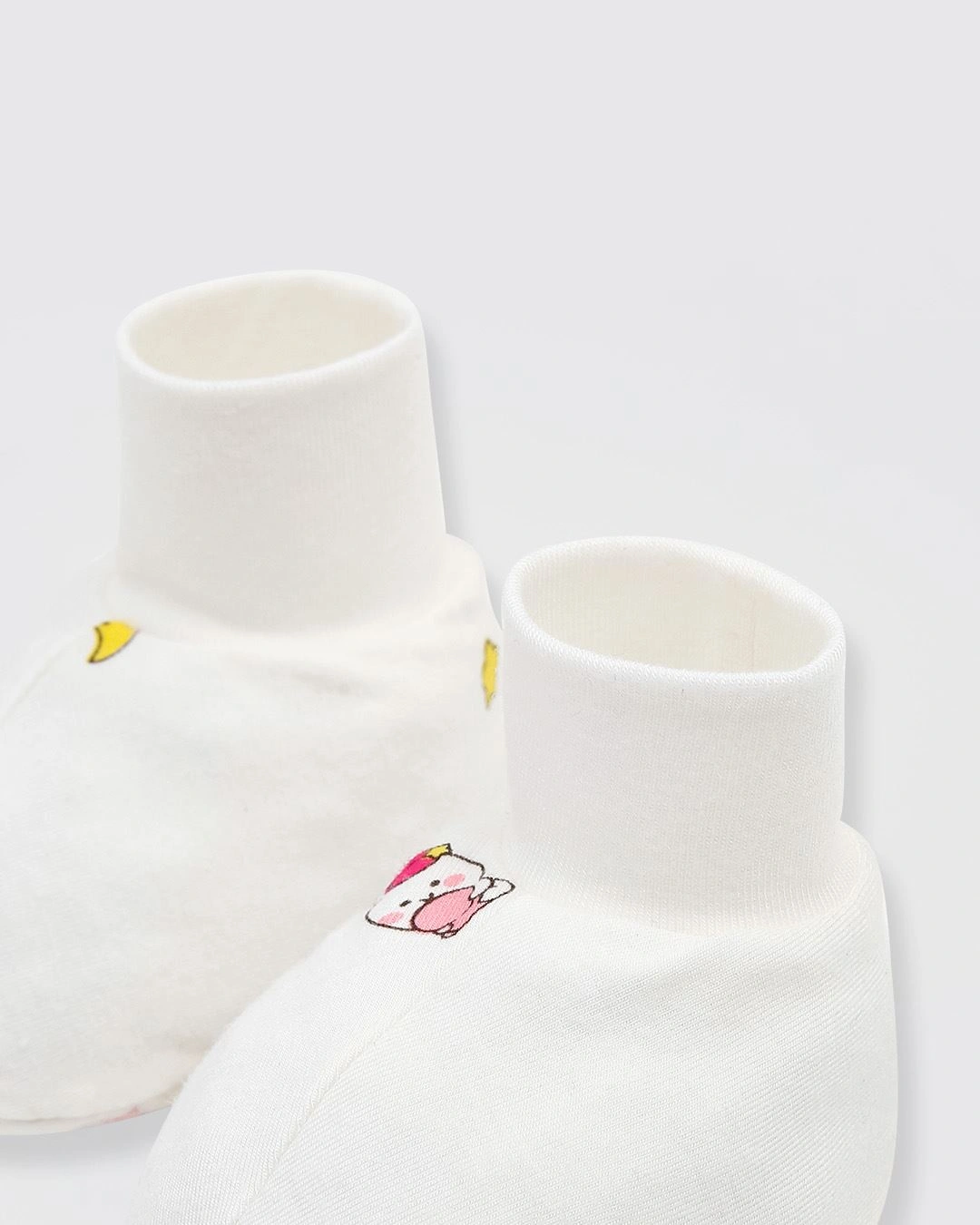 Set nón, bao tay bao chân in thỏ baby IQ Baby màu trắng (0 - 3 tháng) 8