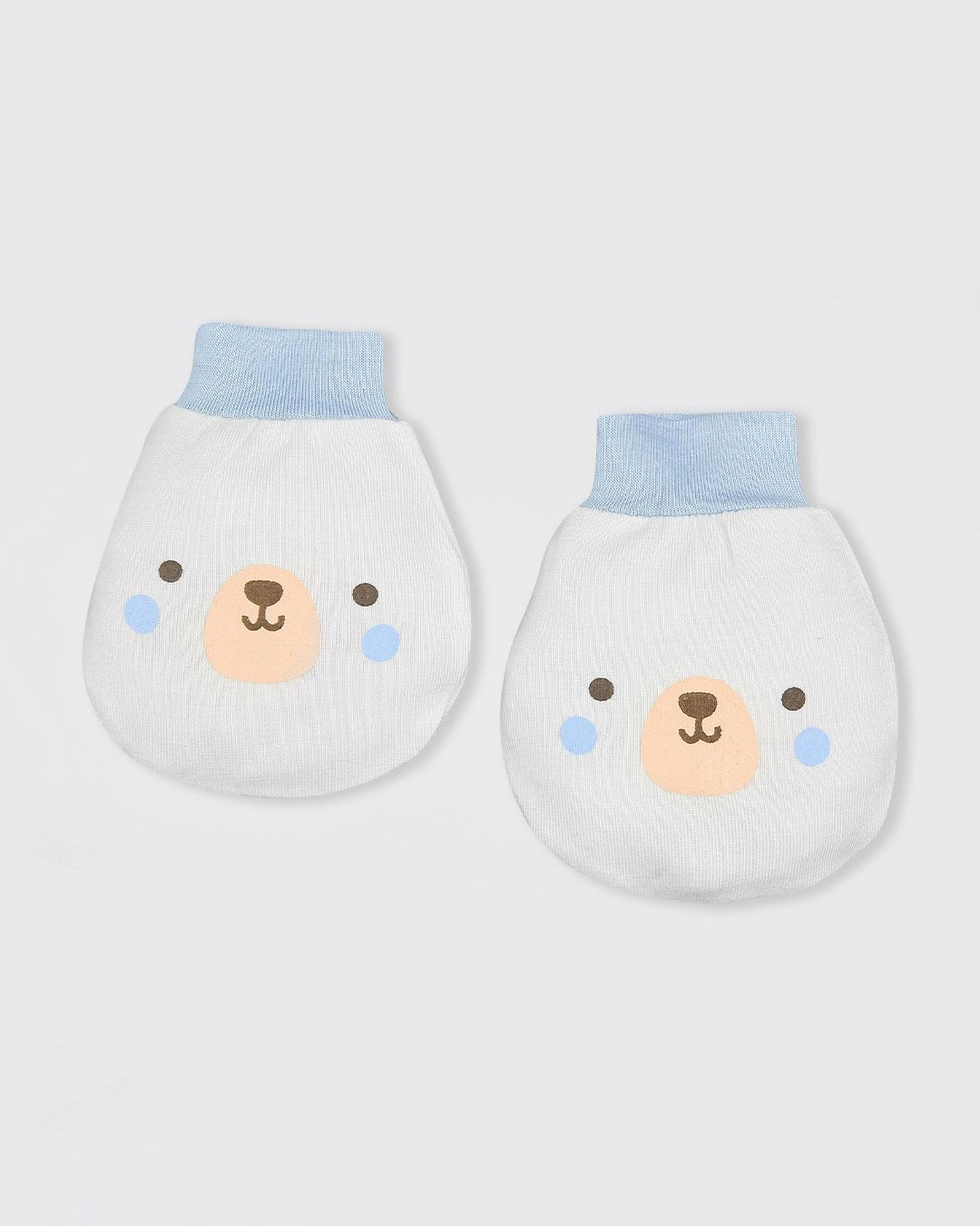 Set nón, bao tay bao chân tai thú BabyMommy màu xanh (0 - 3 tháng) 5