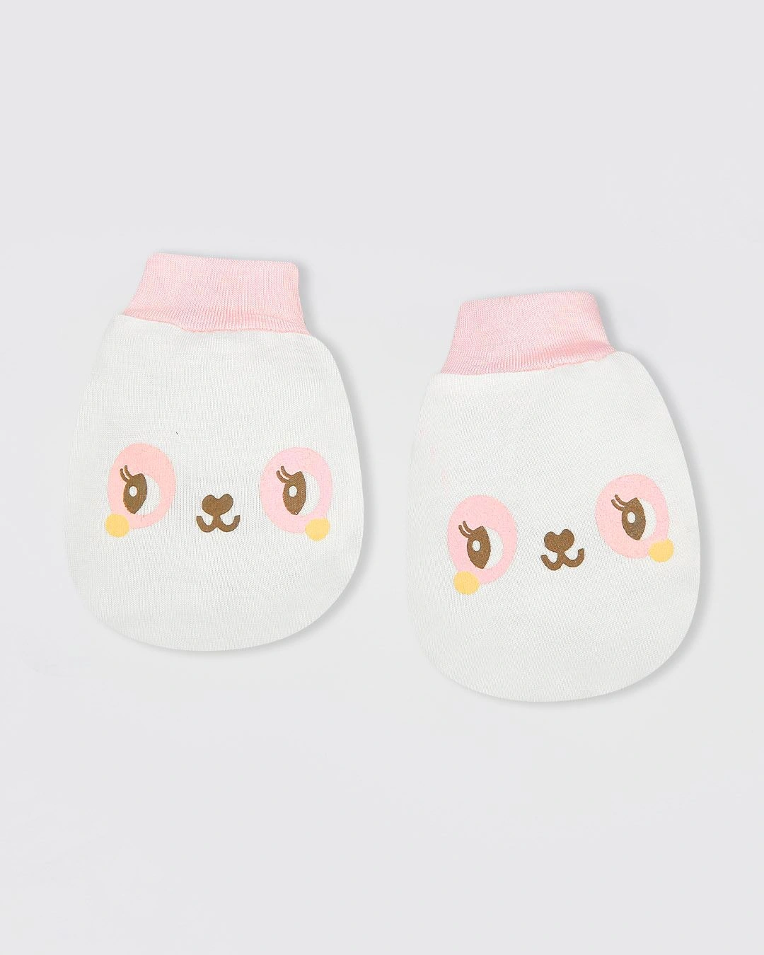 Set nón, bao tay bao chân tai thú BabyMommy màu hồng (0 - 3 tháng) 5