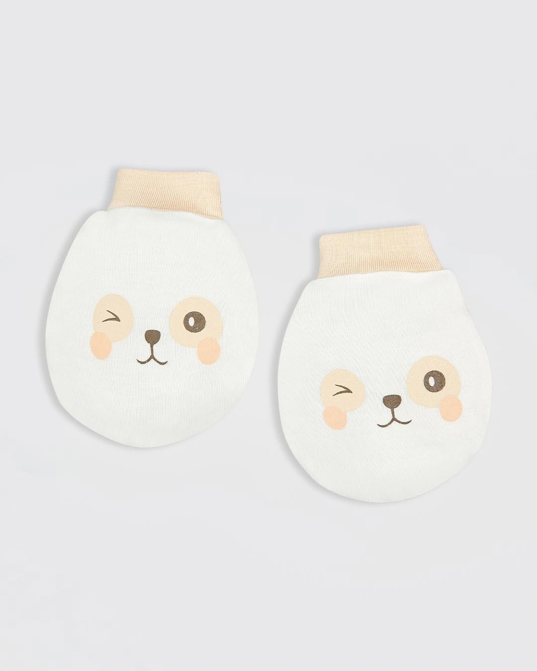Set nón, bao tay bao chân tai thú BabyMommy màu be (0 - 3 tháng) 5