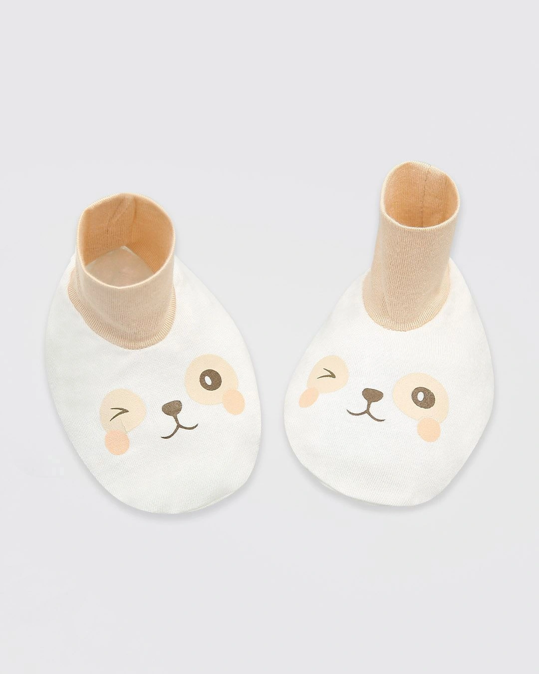 Set nón, bao tay bao chân tai thú BabyMommy màu be (0 - 3 tháng) 8