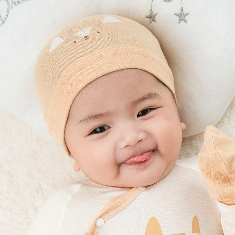 Nón sơ sinh mềm mịn La Pomme màu be đậm (0 - 3 tháng) 2