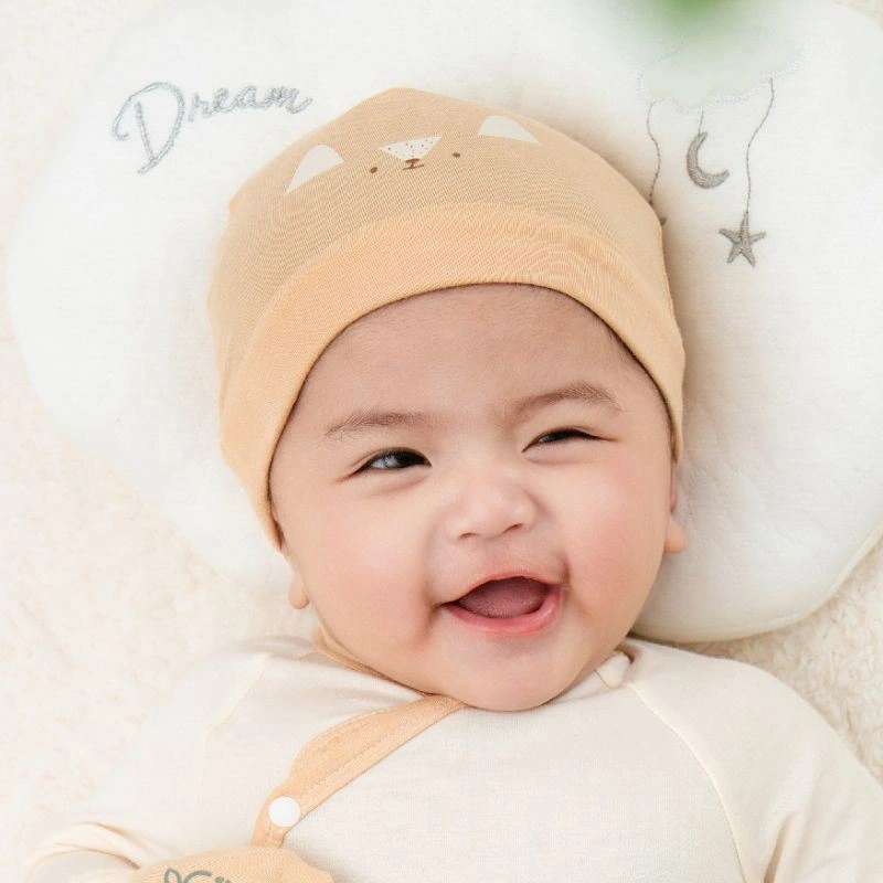 Nón sơ sinh mềm mịn La Pomme màu be đậm (0 - 3 tháng) 3