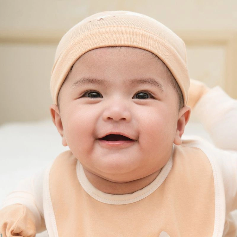 Nón sơ sinh mềm mịn La Pomme màu be đậm (0 - 3 tháng) 4