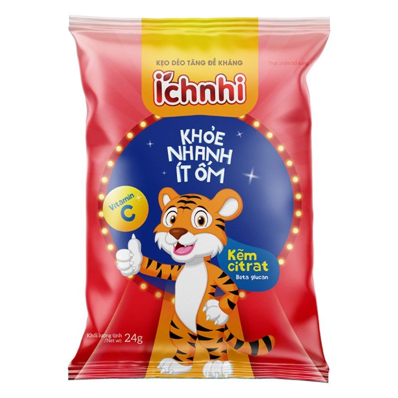 Kẹo dẻo Ích Nhi tăng sức đề kháng, ăn ngon hương cam, chanh, 24g dạng viên (từ 2 tuổi) - Giao bao bì ngẫu nhiên 2
