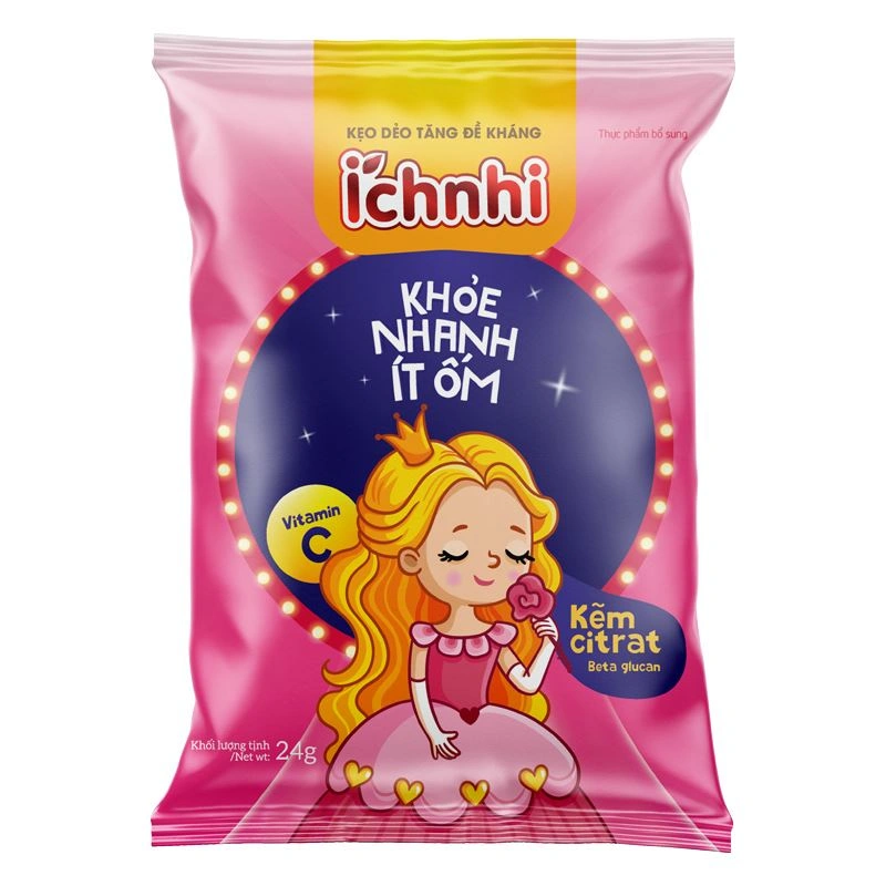 Kẹo dẻo Ích Nhi tăng sức đề kháng, ăn ngon hương cam, chanh, 24g dạng viên (từ 2 tuổi) - Giao bao bì ngẫu nhiên 3