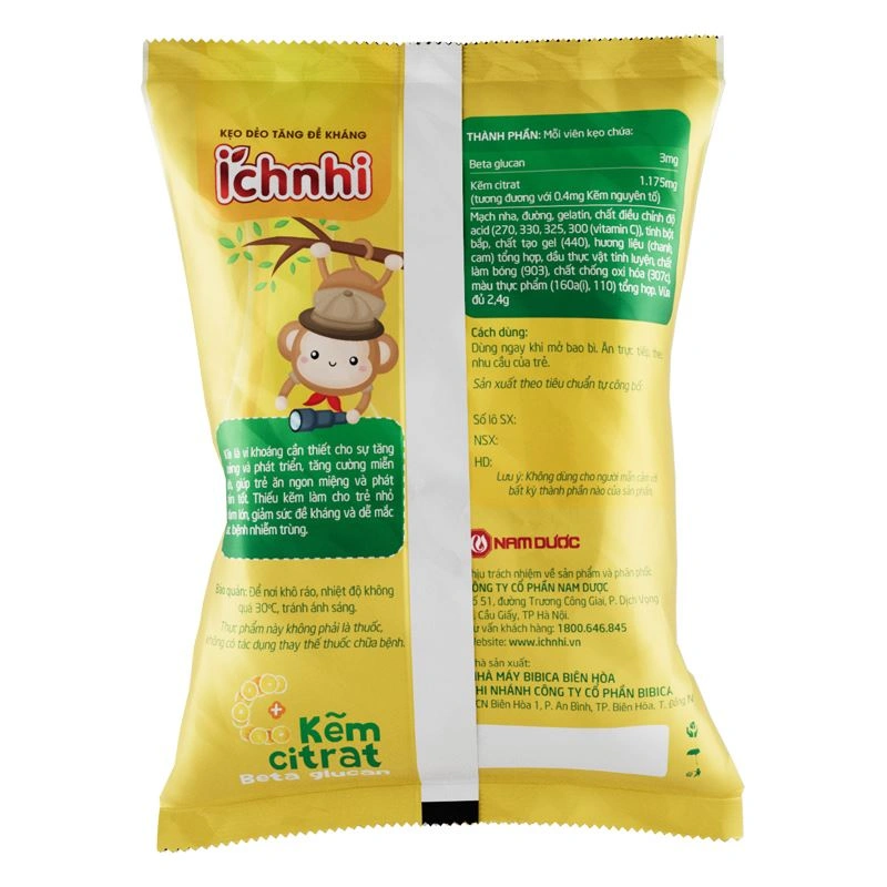 Kẹo dẻo Ích Nhi tăng sức đề kháng, ăn ngon hương cam, chanh, 24g dạng viên (từ 2 tuổi) - Giao bao bì ngẫu nhiên 4