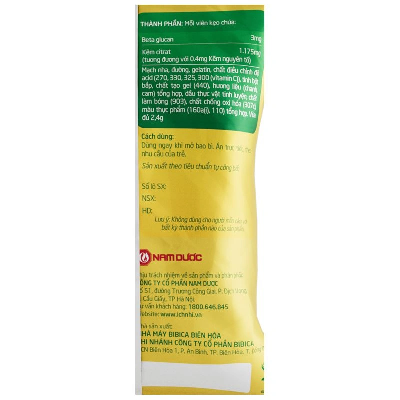 Kẹo dẻo Ích Nhi tăng sức đề kháng, ăn ngon hương cam, chanh, 24g dạng viên (từ 2 tuổi) - Giao bao bì ngẫu nhiên 5